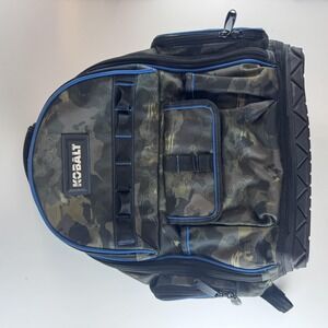 Kobalt Tool Backpack Camo Molded Base Organizer Blue Trim Multi Pocket Work Bag